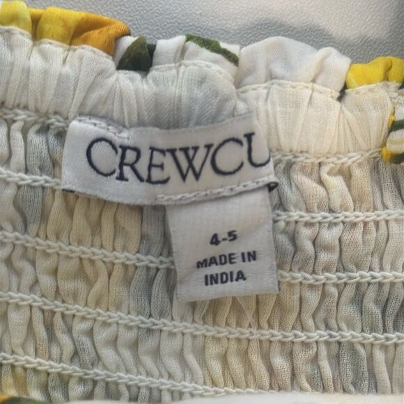 J Crew Girls' button-front tank top in cotton poplin Size 4 5 Yellow Lemons - Picture 5 of 9